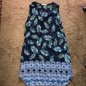 beachlunchlounge blue palm tassel sleeveless dress